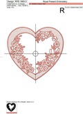 Tracery heart Monogram Frame Embroidery Design - 5 sizes