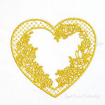 Cadre Monogramme Tracery heart - 5 tailles