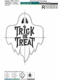 Trick or Treat Ghost Applique Free - 4 sizes