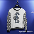 Tricolor Seahorse Machine Embroidery Design - 7 sizes
