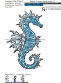 Tricolor Seahorse Machine Embroidery Design - 7 sizes
