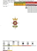 Tudor Rose Machine Embroidery Design - 5 sizes