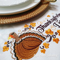 Turkey with inscription machine embroidery design - 3 sizes