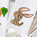 Two Bunnies with Carrot Machine Embroidery Designs - 3 sizes