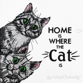 Two Cats Machine Embroidery Designs - 7 sizes