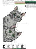 Two Cats Machine Embroidery Designs - 7 sizes