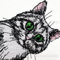 Two Cats Machine Embroidery Designs - 7 sizes