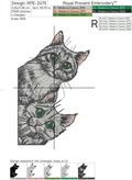 Two Cats Machine Embroidery Designs - 7 sizes