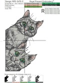Two Cats Machine Embroidery Designs - 7 sizes