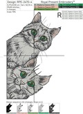 Two Cats Machine Embroidery Designs - 7 sizes