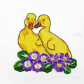 Two Ducklings in primroses Machine Embroidery Design - 2 sizes