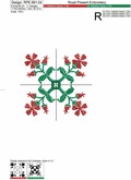 Two Floral Quilt Block Embroidery Patterns - 4 sizes