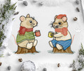 Two Little Mice Christmas Machine Embroidery Designs - 8 sizes