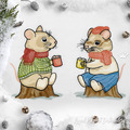 Two Little Mice Christmas Machine Embroidery Designs - 8 sizes