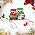 Two Owls on a branch Machine embroidery design - 6 sizes