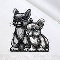 Two Rabbits Machine Embroidery Design - 5 sizes