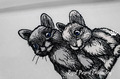 Two Rabbits Machine Embroidery Design - 5 sizes