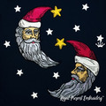 Two Santa Claus Moons Machine Embroidery Designs - 4 sizes