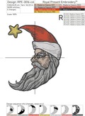 Two Santa Claus Moons Machine Embroidery Designs - 4 sizes