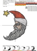 Two Santa Claus Moons Machine Embroidery Designs - 4 sizes