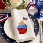 USA Flag Cupcake Machine Embroidery Design for 4th - 4 sizes