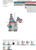 USA Patriotic Gnomes Machine Embroidery Designs