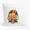 Ukrainian Gnome Girl with Wheat Machine Embroidery Design - 4 sizes