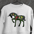 Unicorn Moravian folk ornaments Applique - 4 sizes