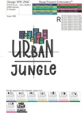 Urban Jungle Inscription machine embroidery design - 2 sizes