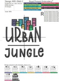 Urban Jungle Inscription machine embroidery design - 2 sizes