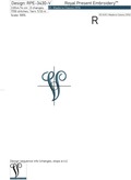 V Monogram Machine Embroidery Design - 2 sizes