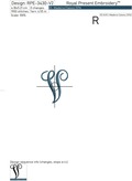 V Monogram Machine Embroidery Design - 2 sizes