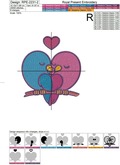 Valentine Birds Machine Embroidery Design - 2 sizes