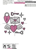 Valentine's Day two Ornaments Machine Embroidery Designs