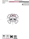 Very cute Skull with bow Free Machine Embroidery Design