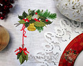 Vintage Mistletoe with Holly Berry and Bell - 2 sizes