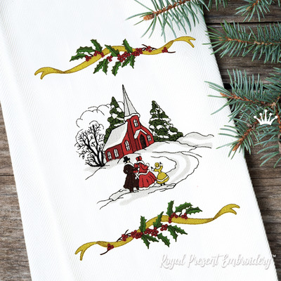 Vintage Christmas Scene Set