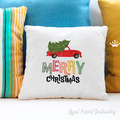 Vintage Christmas Truck Machine Embroidery Design - 7 sizes