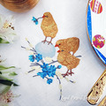Vintage Easter chicks design for embroidery machine