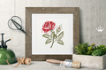 Vintage Rose engraving calligraphic Victorian style Embroidery Design
