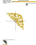 Vintage damask corner machine embroidery design - 4 sizes