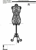 Vintage mannequin Machine Embroidery Design - 6 sizes