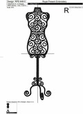 Vintage mannequin Machine Embroidery Design - 6 sizes