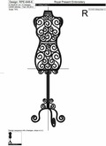 Vintage mannequin Machine Embroidery Design - 6 sizes