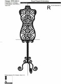 Vintage mannequin Machine Embroidery Design - 6 sizes