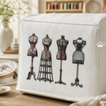 Vintage Sewing Mannequins Machine Embroidery Design Set - 6 sizes