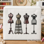 Vintage Sewing Mannequins Machine Embroidery Design Set - 6 sizes