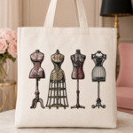 Vintage Sewing Mannequins Machine Embroidery Design Set - 6 sizes