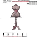 Vintage Sewing Mannequins Machine Embroidery Design Set - 6 sizes