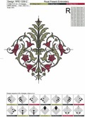 Vintage pattern Embroidery Design  - 3 sizes